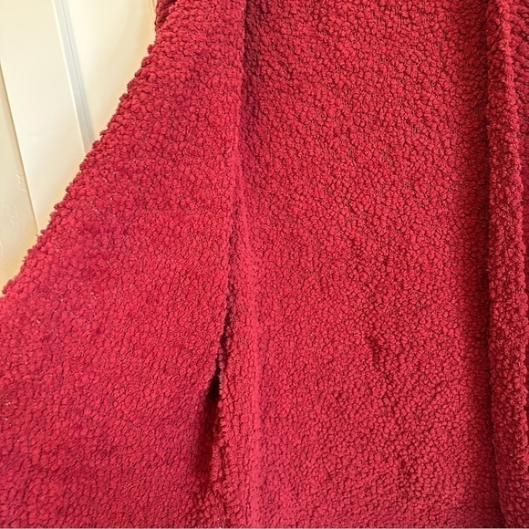 Super cozy crimson red fuzzy open front cardigan with pockets size XL - Picture 7 of 9